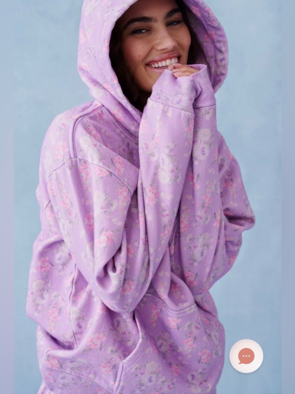 LoveShackFancy Nocava Floral Hoodie in Hibiscus